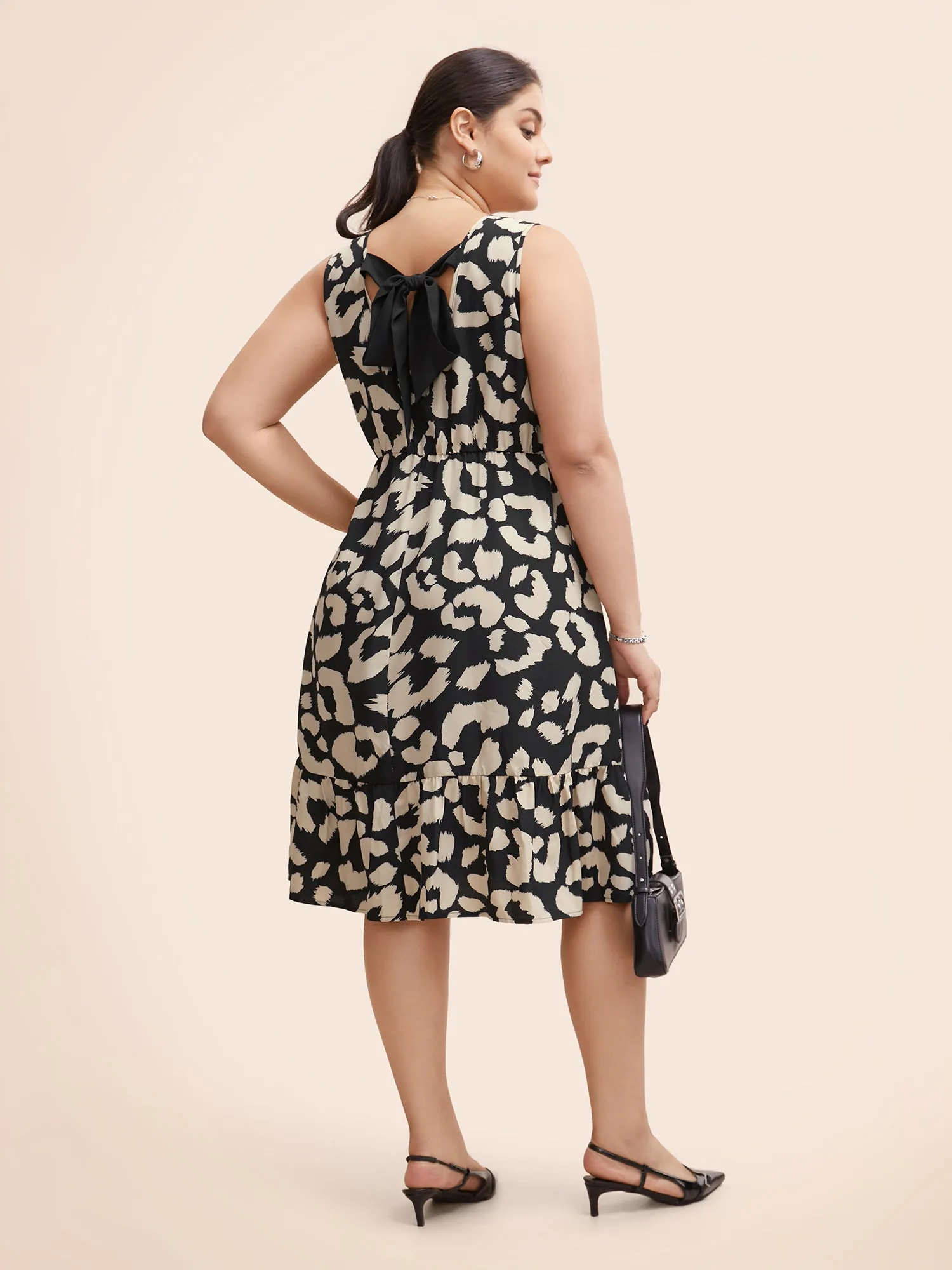 Leopard Print Back Tie Knot Tank Dress sold by Bloomchic product image thumbnail 2