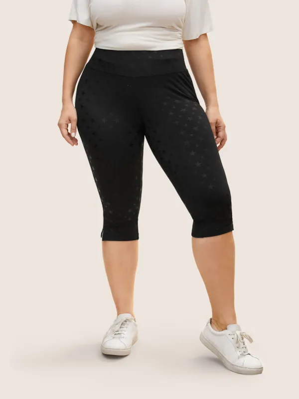 Star Glitter High Stretch Split Hem Leggings sold by Bloomchic