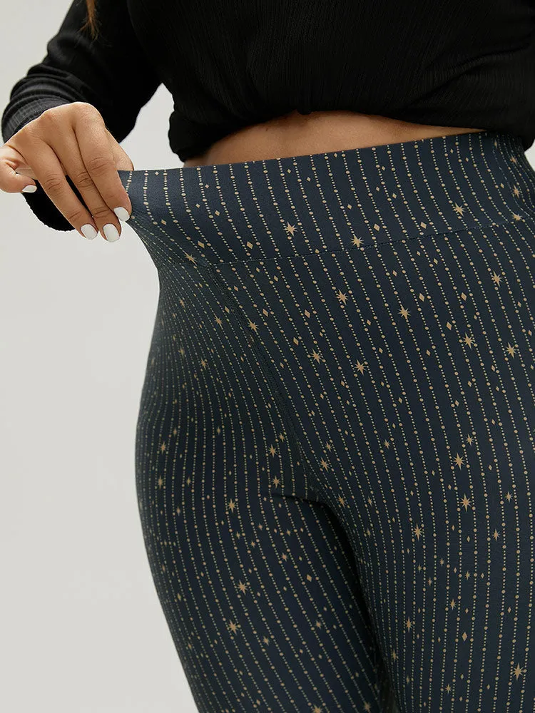 Striped & Star Print Elastic Waist Leggings sold by Bloomchic product image thumbnail 5