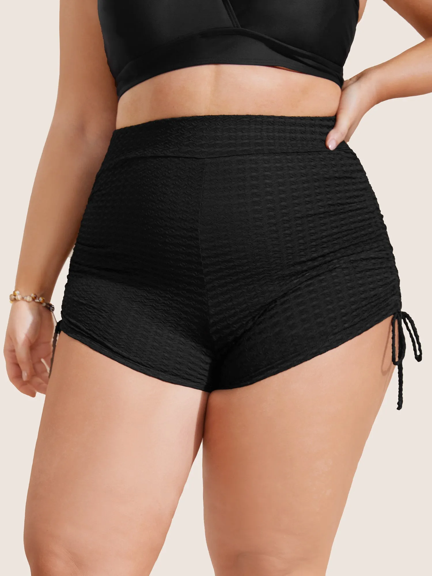 Plain Gathered Tie Knot High Rise Swim Bottom sold by Bloomchic product image thumbnail 5