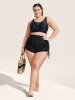 Plain Gathered Tie Knot High Rise Swim Bottom sold by Bloomchic