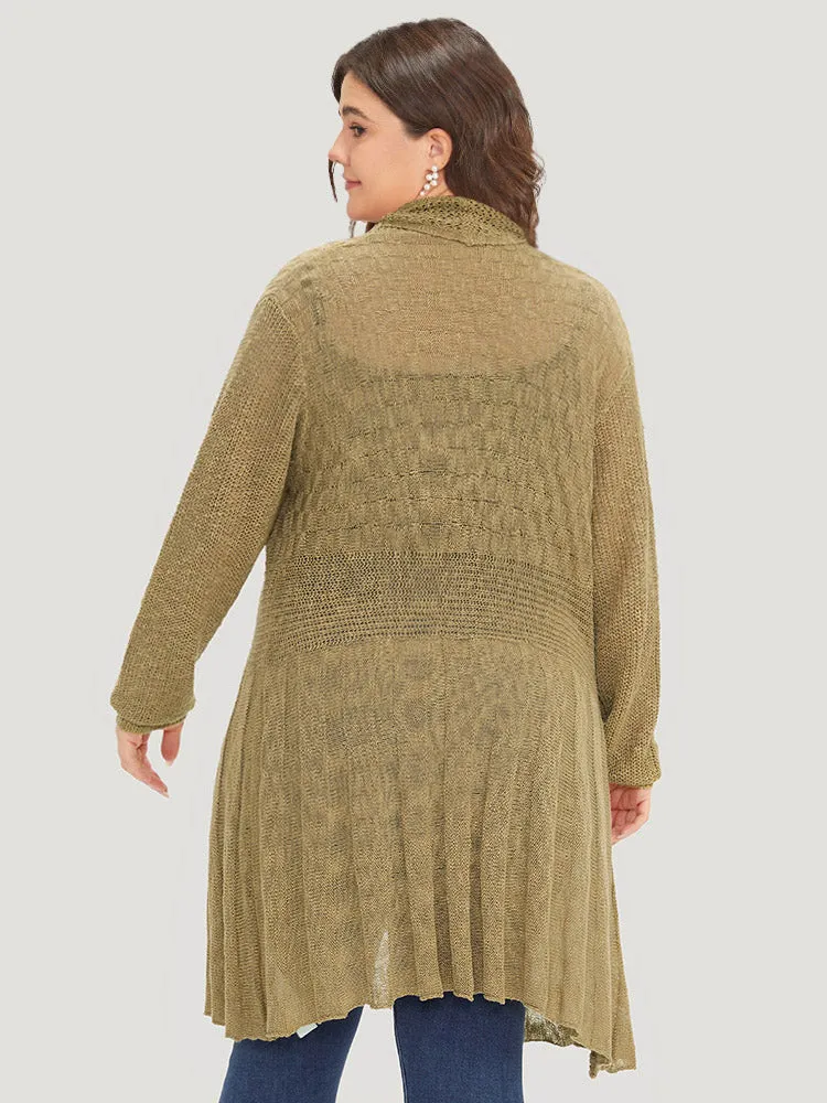 Lapel Collar Open Front Tunic Drape Cardigan sold by Bloomchic product image thumbnail 2