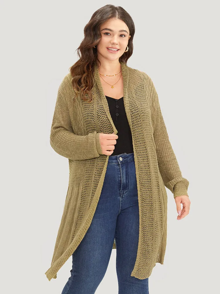 Lapel Collar Open Front Tunic Drape Cardigan sold by Bloomchic product image thumbnail 3