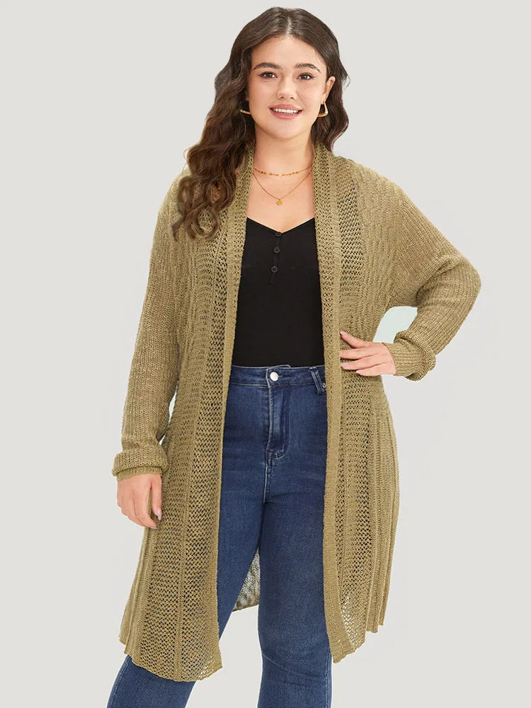 Lapel Collar Open Front Tunic Drape Cardigan sold by Bloomchic product image thumbnail 4