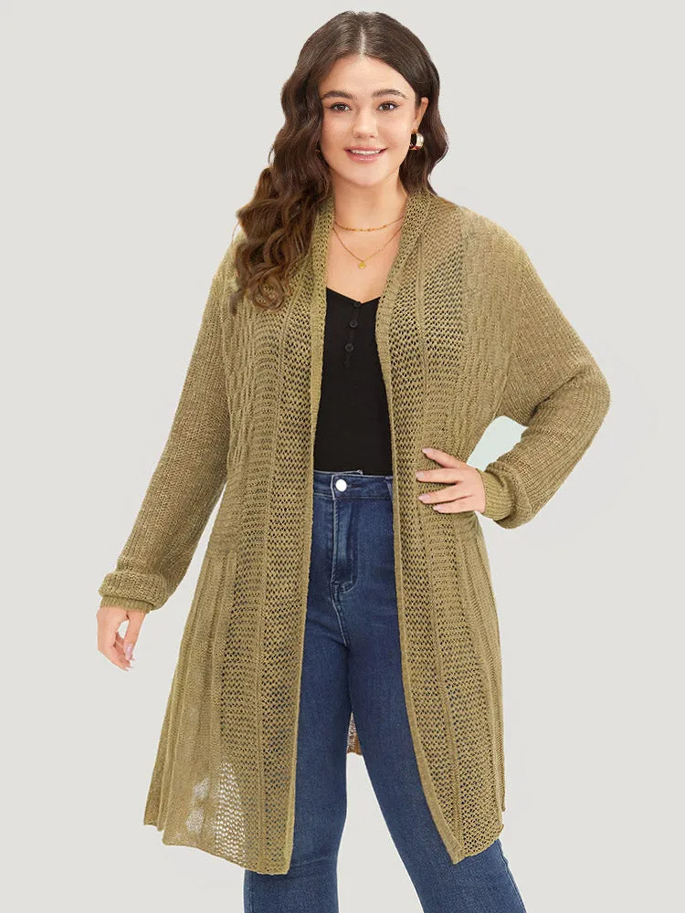 Lapel Collar Open Front Tunic Drape Cardigan sold by Bloomchic
