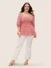 Square Neck Ditsy Floral Shirred Blouse sold by Bloomchic