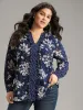 Chiffon Floral Polka Dot Patchwork Frill Trim Mesh Blouse sold by Bloomchic