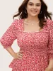 Square Neck Ditsy Floral Shirred Blouse sold by Bloomchic