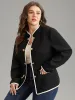 Corduroy Metal Detail Contrast Trim Flap Pocket Blazer sold by Bloomchic