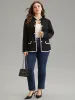 Corduroy Metal Detail Contrast Trim Flap Pocket Blazer sold by Bloomchic