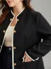 Corduroy Metal Detail Contrast Trim Flap Pocket Blazer sold by Bloomchic