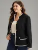 Corduroy Metal Detail Contrast Trim Flap Pocket Blazer sold by Bloomchic