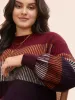 Textured Striped Contrast Patchwork Pullover sold by Bloomchic