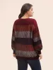 Textured Striped Contrast Patchwork Pullover sold by Bloomchic