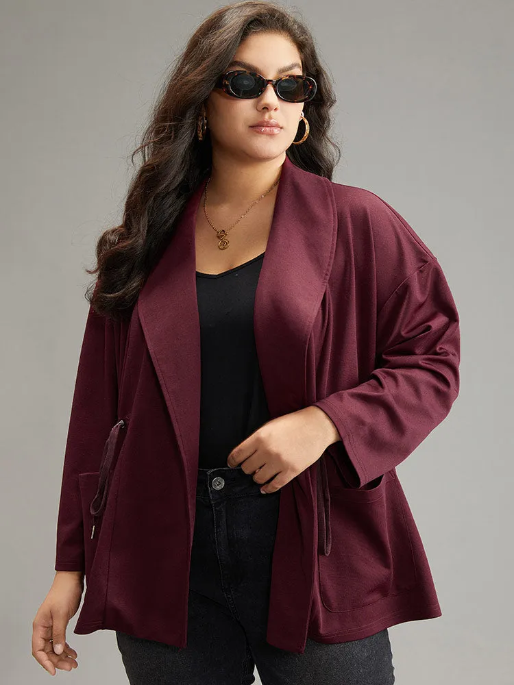 Supersoft Essentials Lapel Collar Drawstring Pocket Jacket sold by Bloomchic product image thumbnail 5