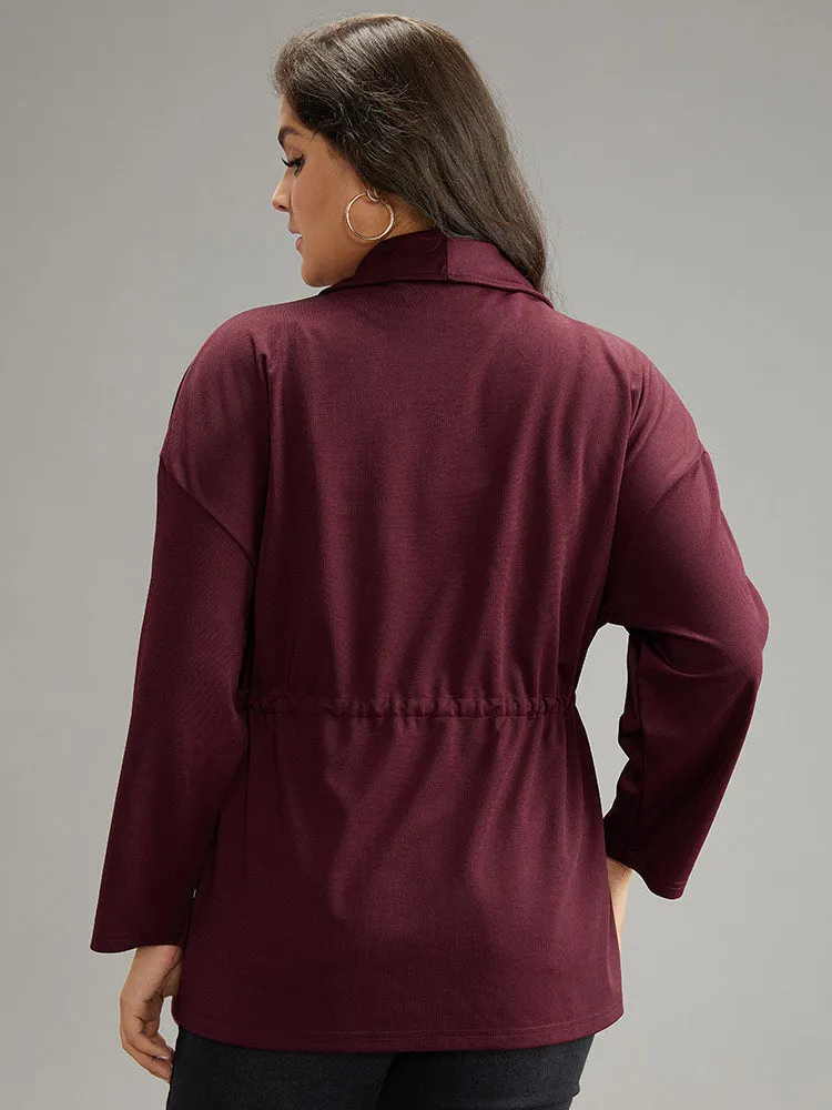 Supersoft Essentials Lapel Collar Drawstring Pocket Jacket sold by Bloomchic product image thumbnail 2