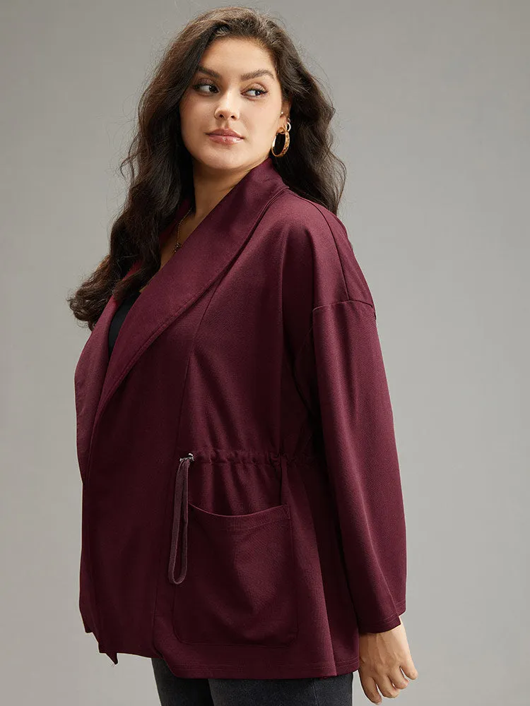 Supersoft Essentials Lapel Collar Drawstring Pocket Jacket sold by Bloomchic product image thumbnail 3