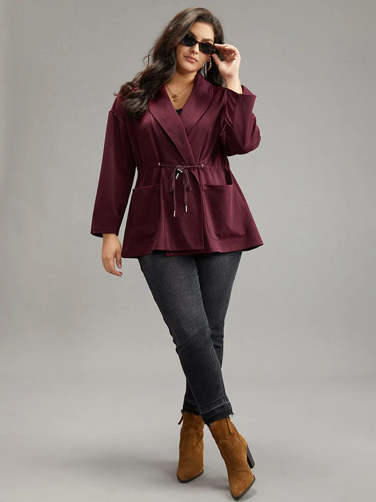 Supersoft Essentials Lapel Collar Drawstring Pocket Jacket sold by Bloomchic product image thumbnail 4