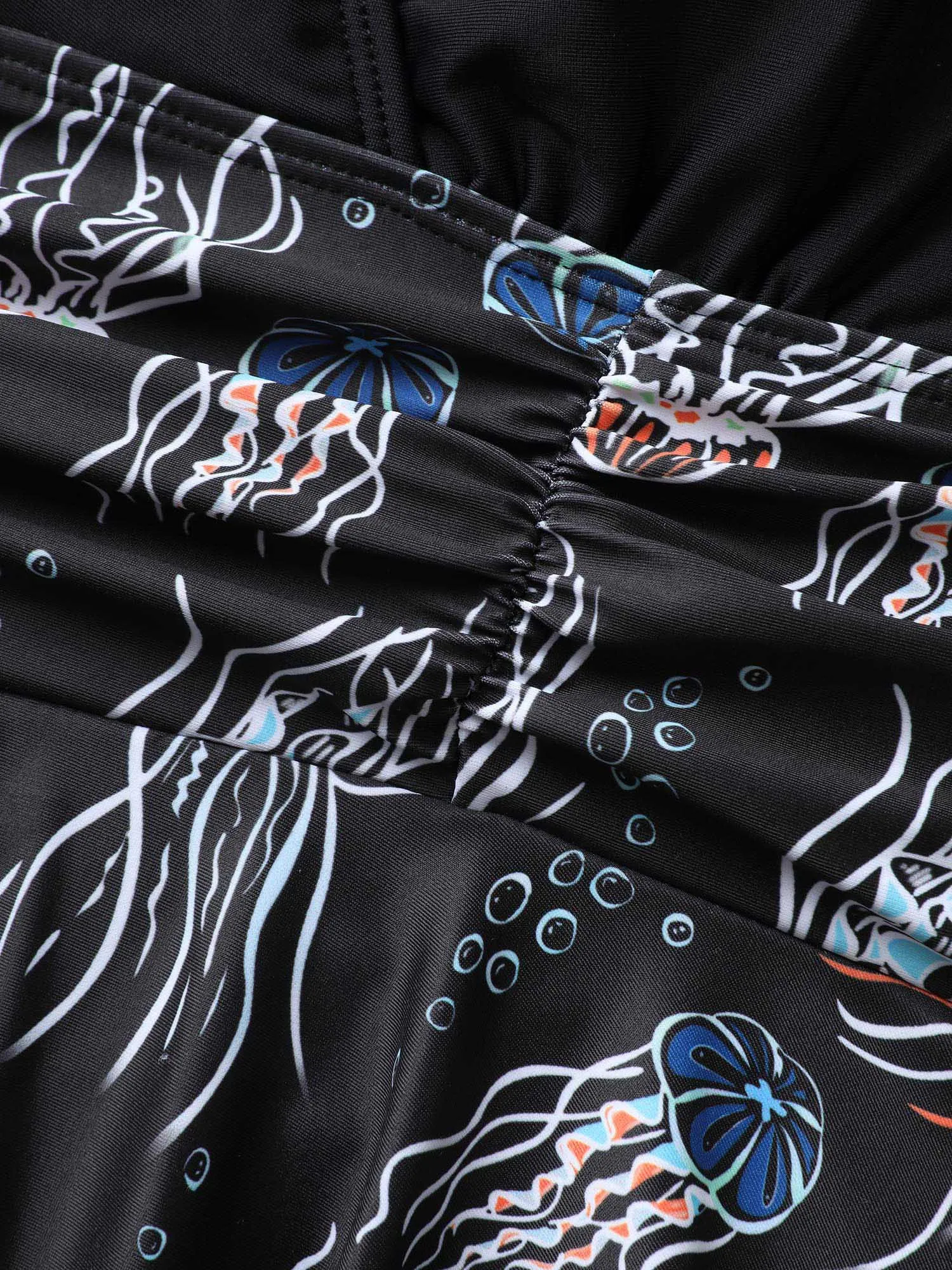 Marine Elements Patchwork Ruched Swim Dress sold by Bloomchic product image thumbnail 5