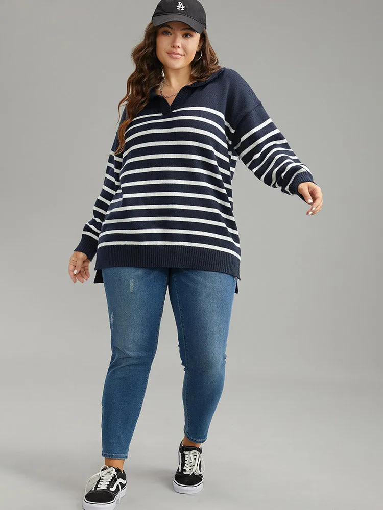 Polo Striped Print Split Side Pullover sold by Bloomchic product image thumbnail 5