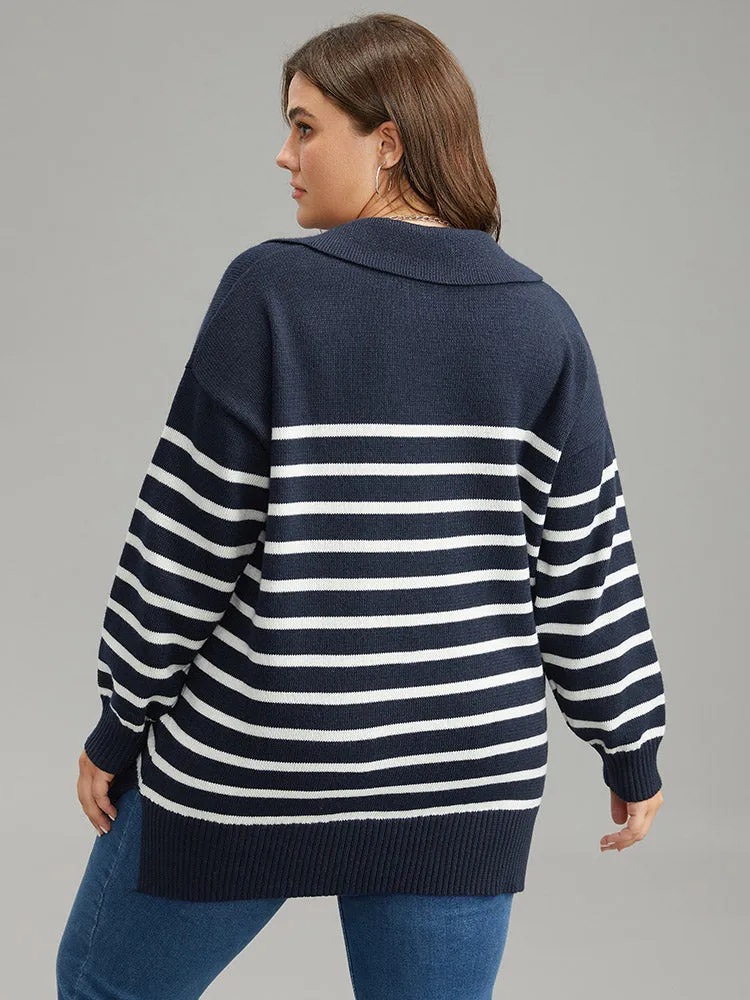 Polo Striped Print Split Side Pullover sold by Bloomchic product image thumbnail 2