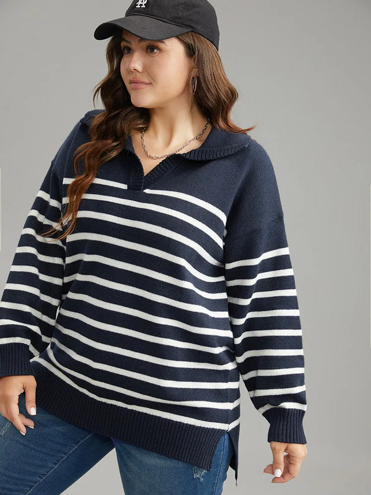 Polo Striped Print Split Side Pullover sold by Bloomchic product image thumbnail 3