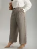Gingham Plicated Detail Elastic Waist Pants sold by Bloomchic