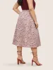 Floral Plisse Pocket Plicated Detail Jacquard Skirt sold by Bloomchic