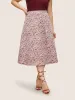 Floral Plisse Pocket Plicated Detail Jacquard Skirt sold by Bloomchic