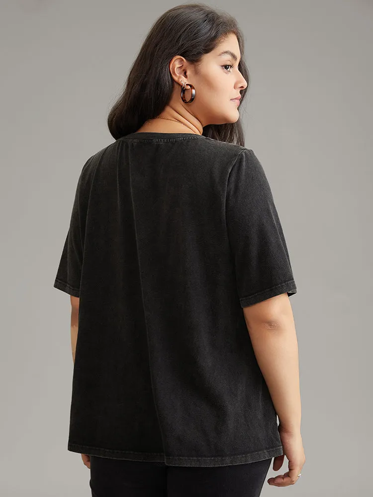 Vintage Horoscope Print Crew Neck T-shirt sold by Bloomchic product image thumbnail 3