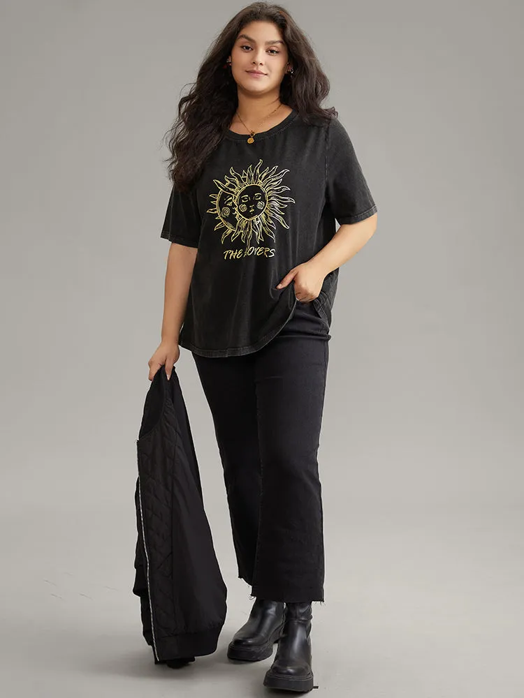 Vintage Horoscope Print Crew Neck T-shirt sold by Bloomchic product image thumbnail 4