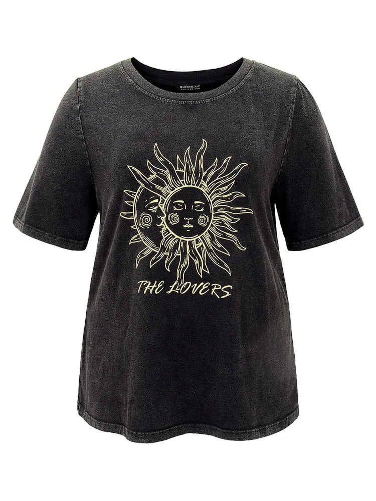 Vintage Horoscope Print Crew Neck T-shirt sold by Bloomchic product image thumbnail 5