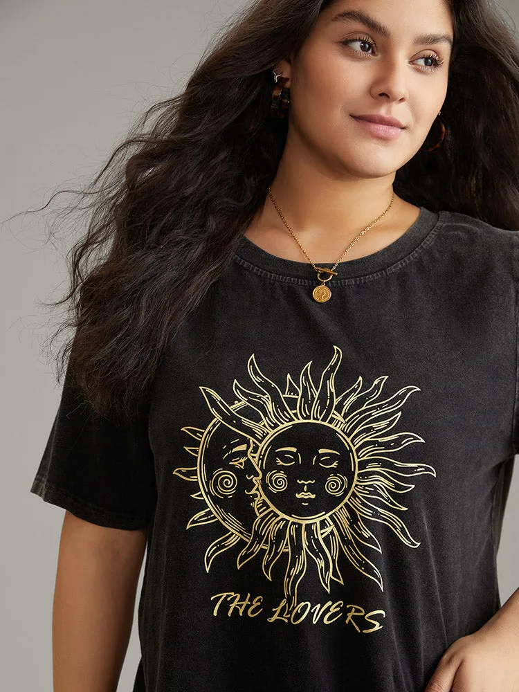 Vintage Horoscope Print Crew Neck T-shirt sold by Bloomchic product image thumbnail 2