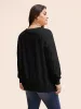 Rib Knit Plain Elastic Cuffs Sweatshirt sold by Bloomchic
