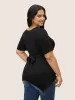 Crew Neck Knotted Ruched T-shirt sold by Bloomchic