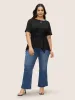 Crew Neck Knotted Ruched T-shirt sold by Bloomchic