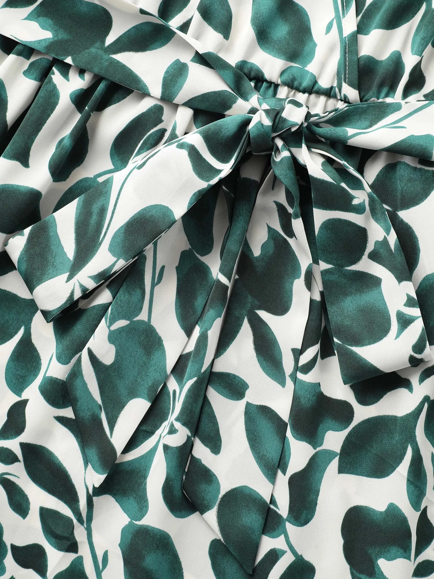 Overlap Collar Silhouette Floral Print Ruffles Dress sold by Bloomchic product image thumbnail 5