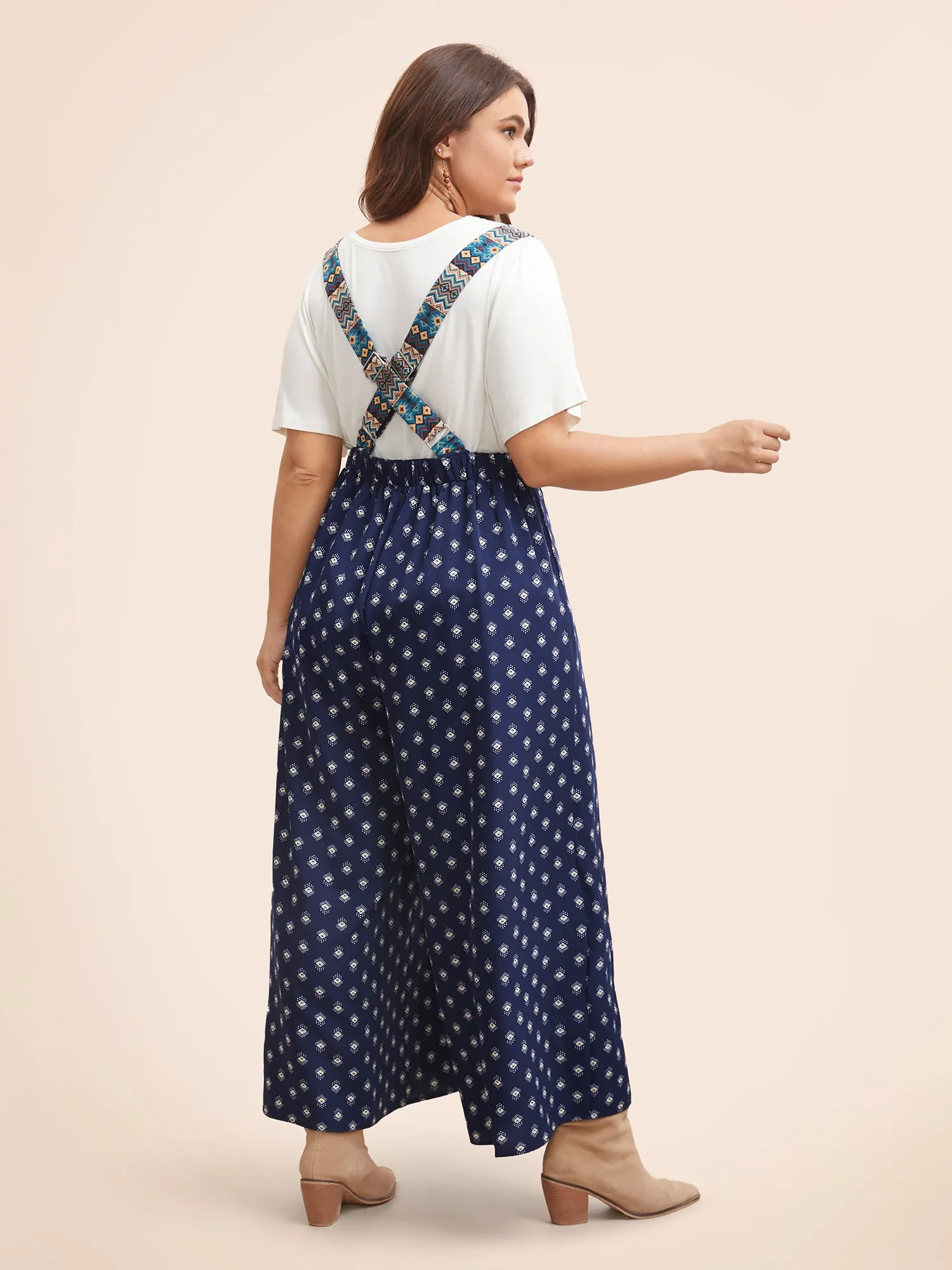 Bandana Texture Patchwork Gathered Jumpsuit sold by Bloomchic product image thumbnail 4