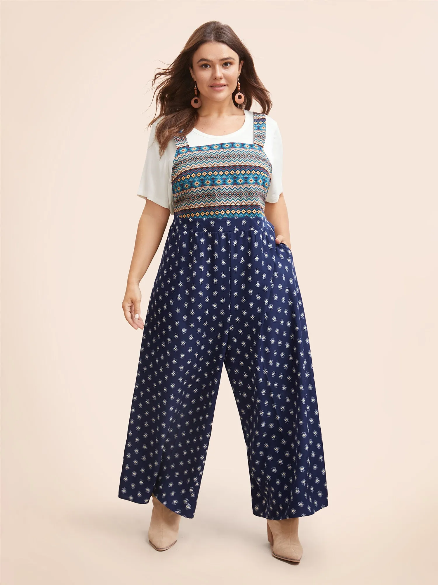 Bandana Texture Patchwork Gathered Jumpsuit sold by Bloomchic product image thumbnail 3