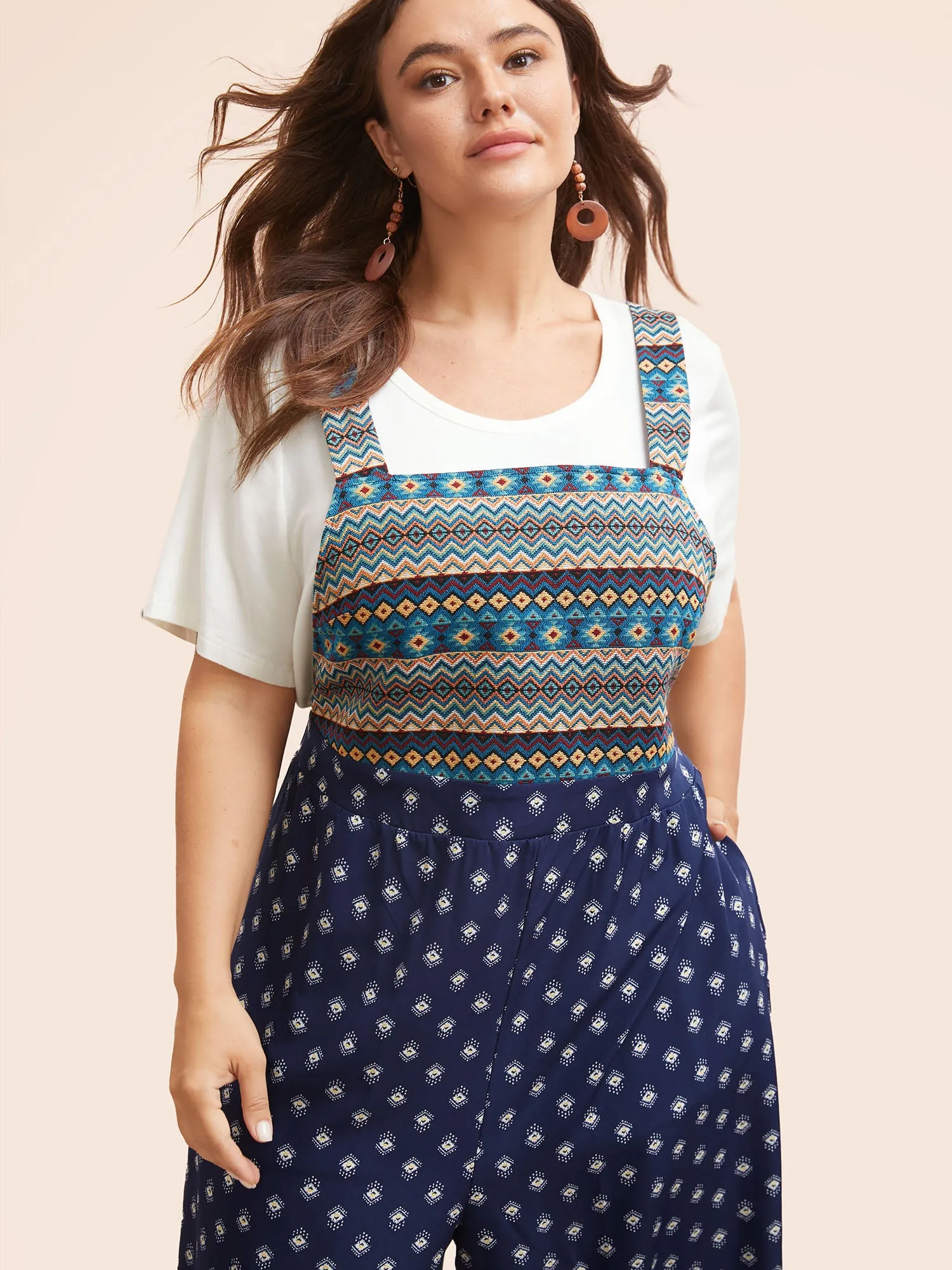 Bandana Texture Patchwork Gathered Jumpsuit sold by Bloomchic product image thumbnail 2