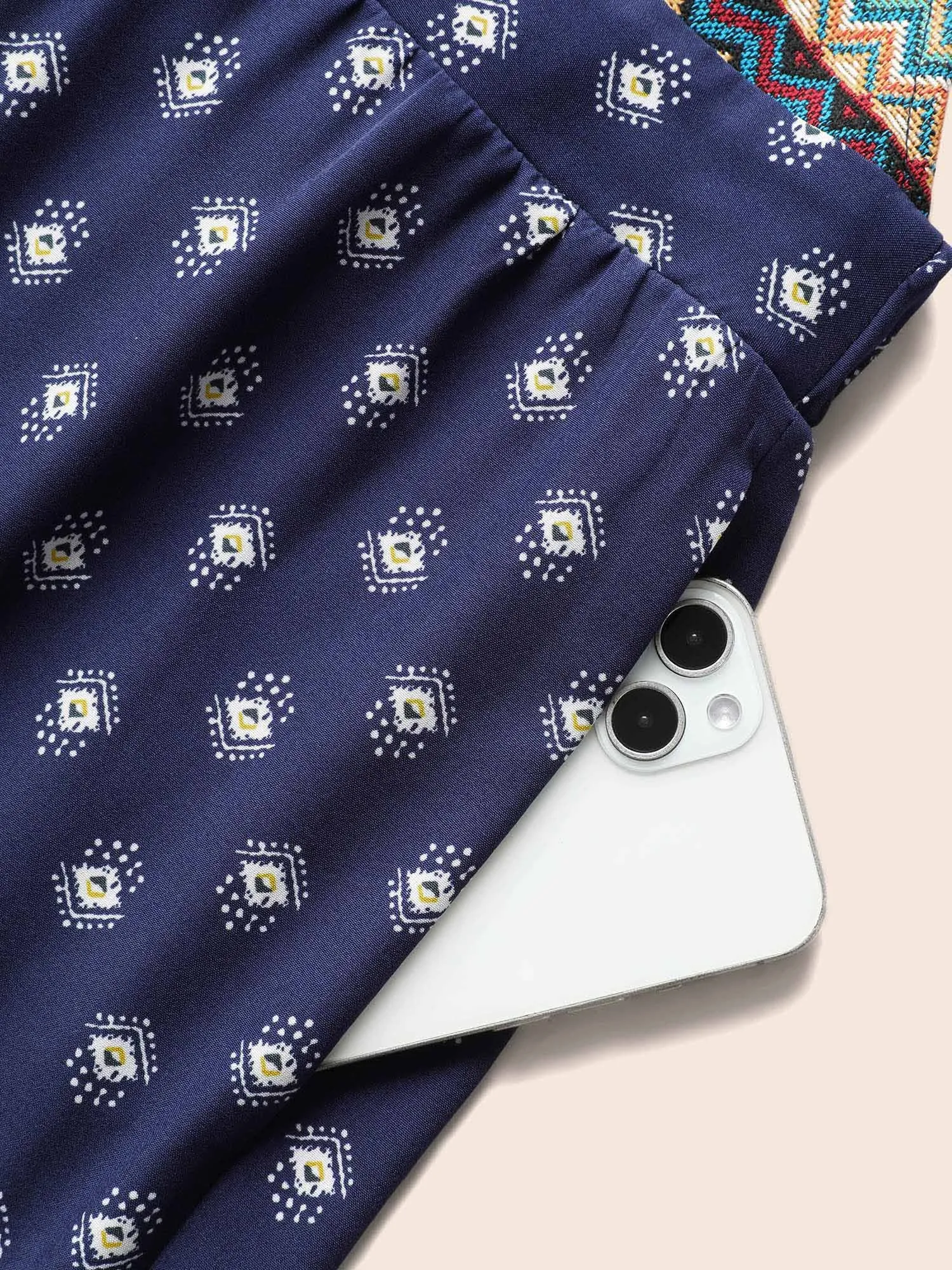 Bandana Texture Patchwork Gathered Jumpsuit sold by Bloomchic product image thumbnail 5