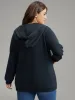 Rib Knit Raglan Sleeve Hooded Drawstring Sweatshirt sold by Bloomchic