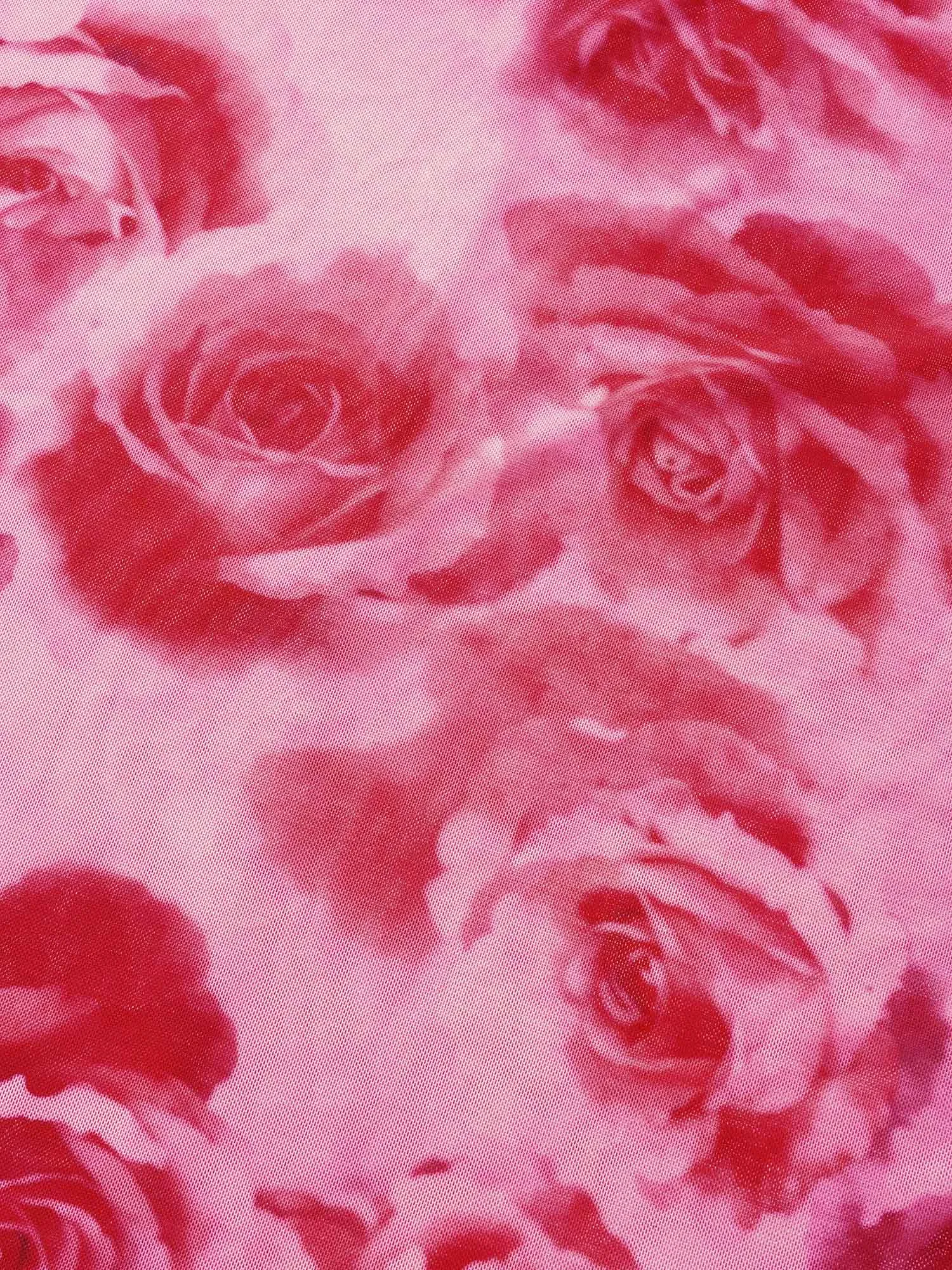 Floral Mesh Split Side Cropped Skirt sold by Bloomchic product image thumbnail 5