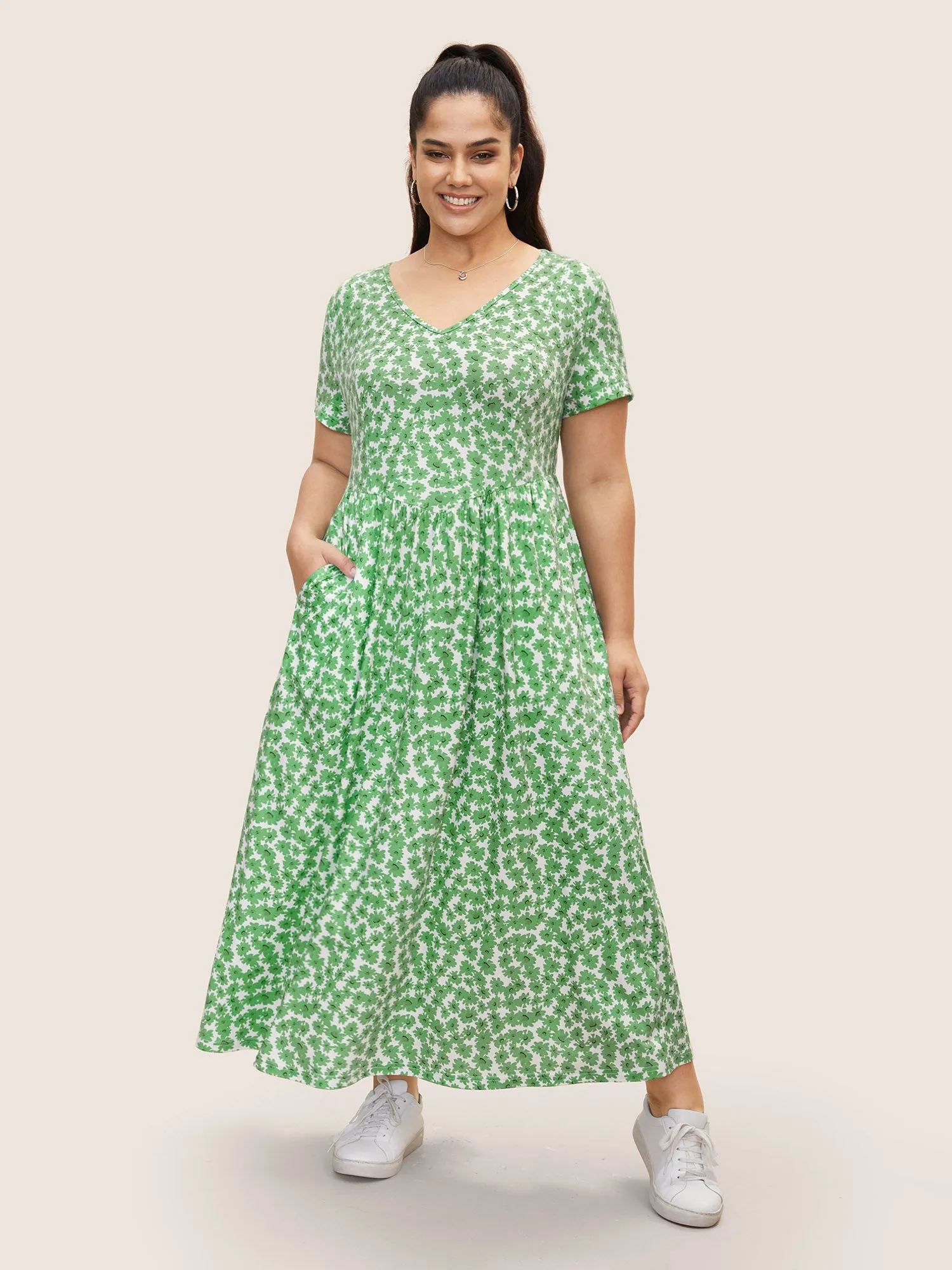 Ditsy Floral Elastic Waist Maxi Dress sold by Bloomchic