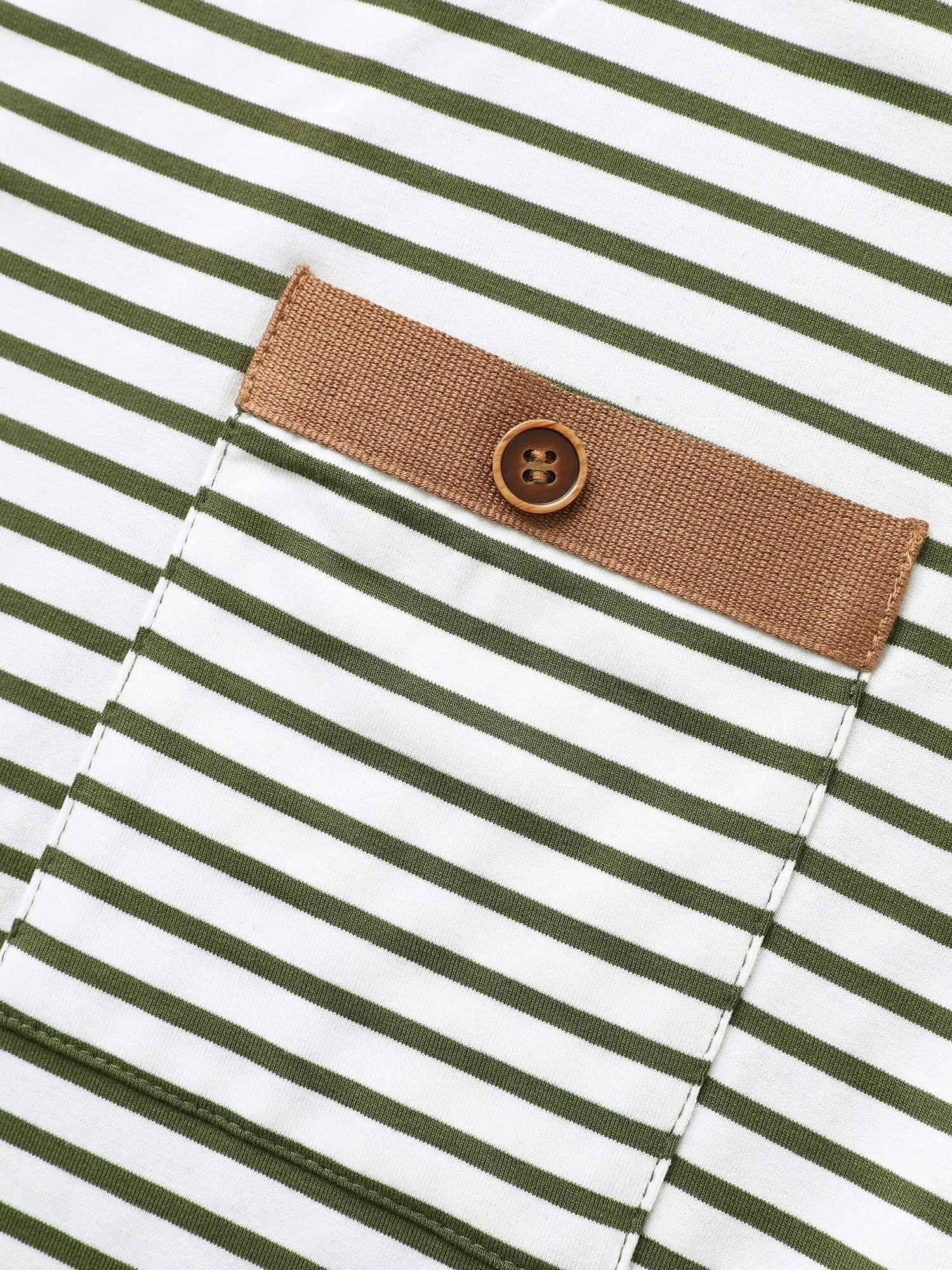 Striped Contrast Patched Pocket Roll Raglan Sleeve T-shirt sold by Bloomchic product image thumbnail 5