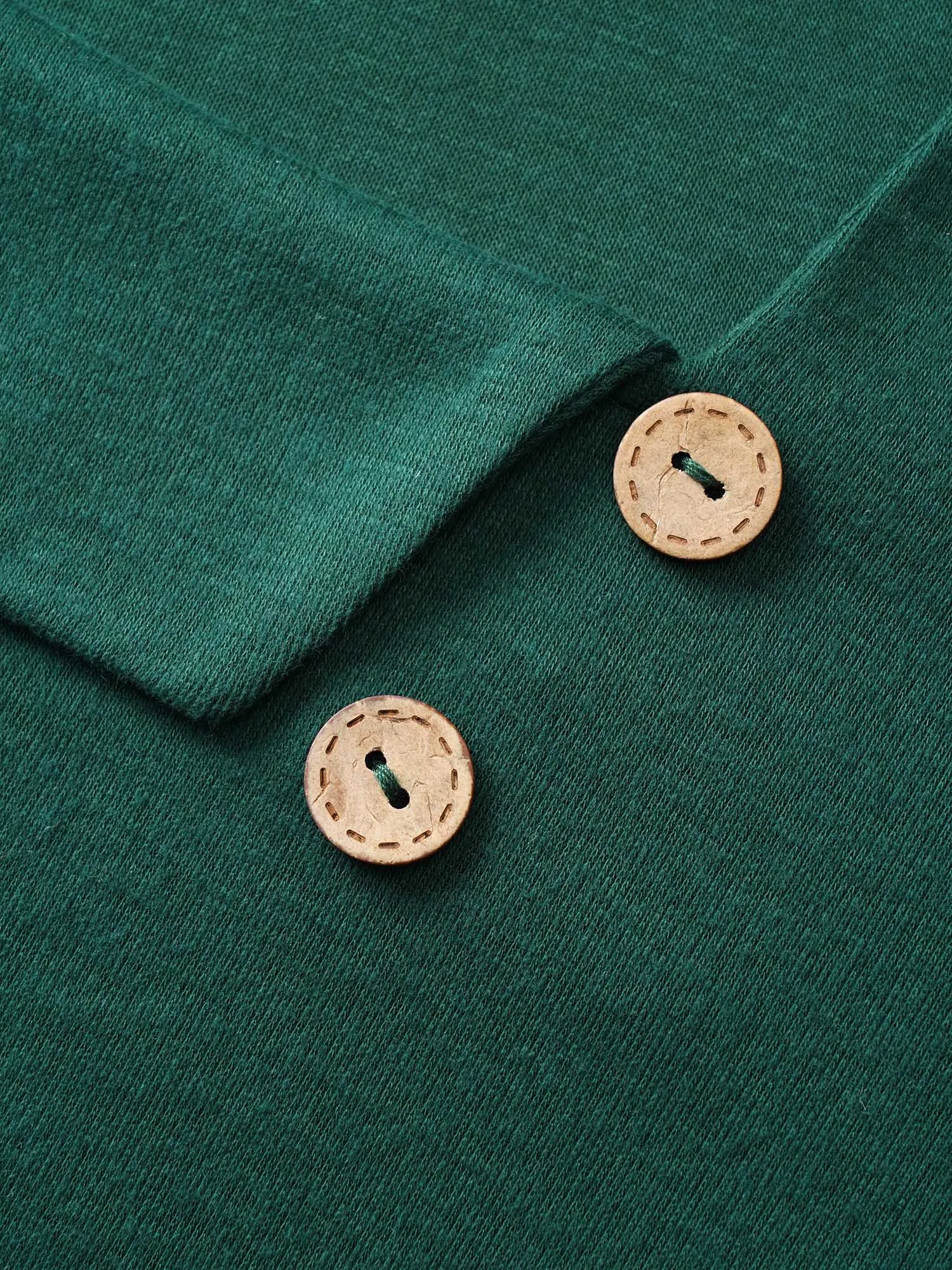 Elastic Cuffs Asymmetrical Neck Button Detail T-shirt sold by Bloomchic product image thumbnail 5