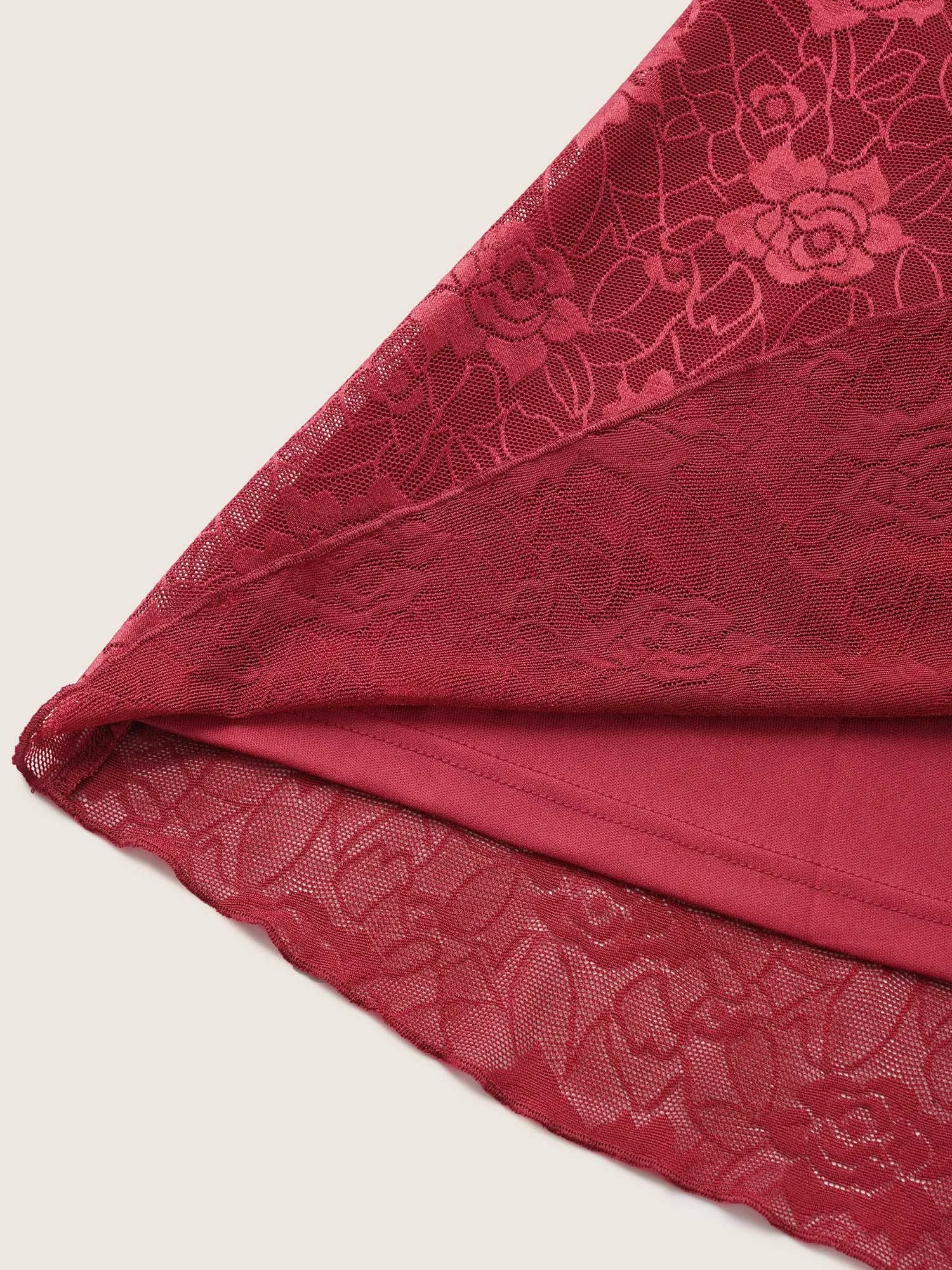 Solid Lace Panel Tiered Adjustable Straps Sleep Top sold by Bloomchic product image thumbnail 5