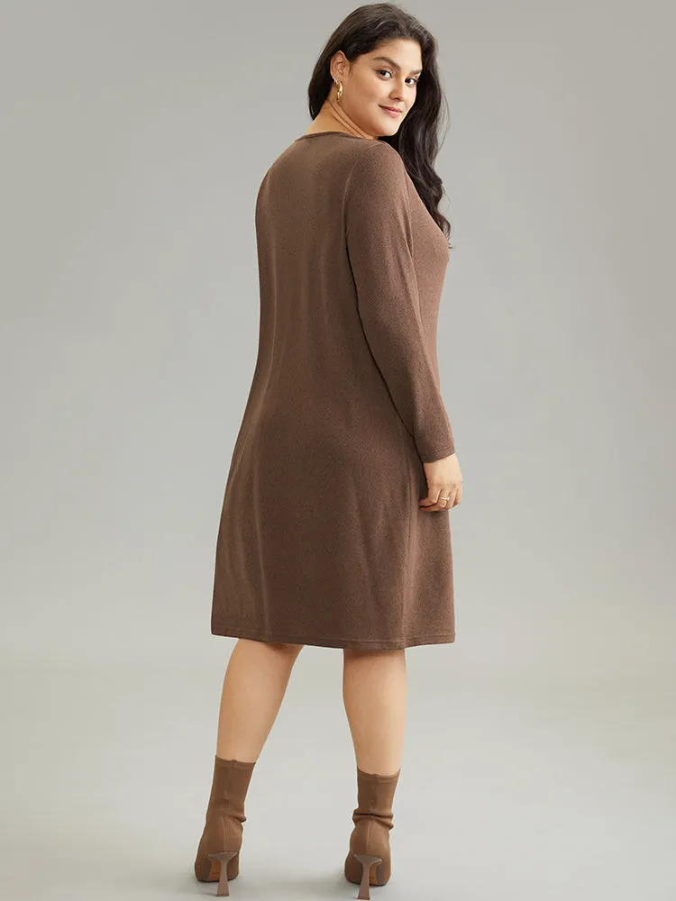 Solid Heather Cowl Neck Knit Dress sold by Bloomchic product image thumbnail 3