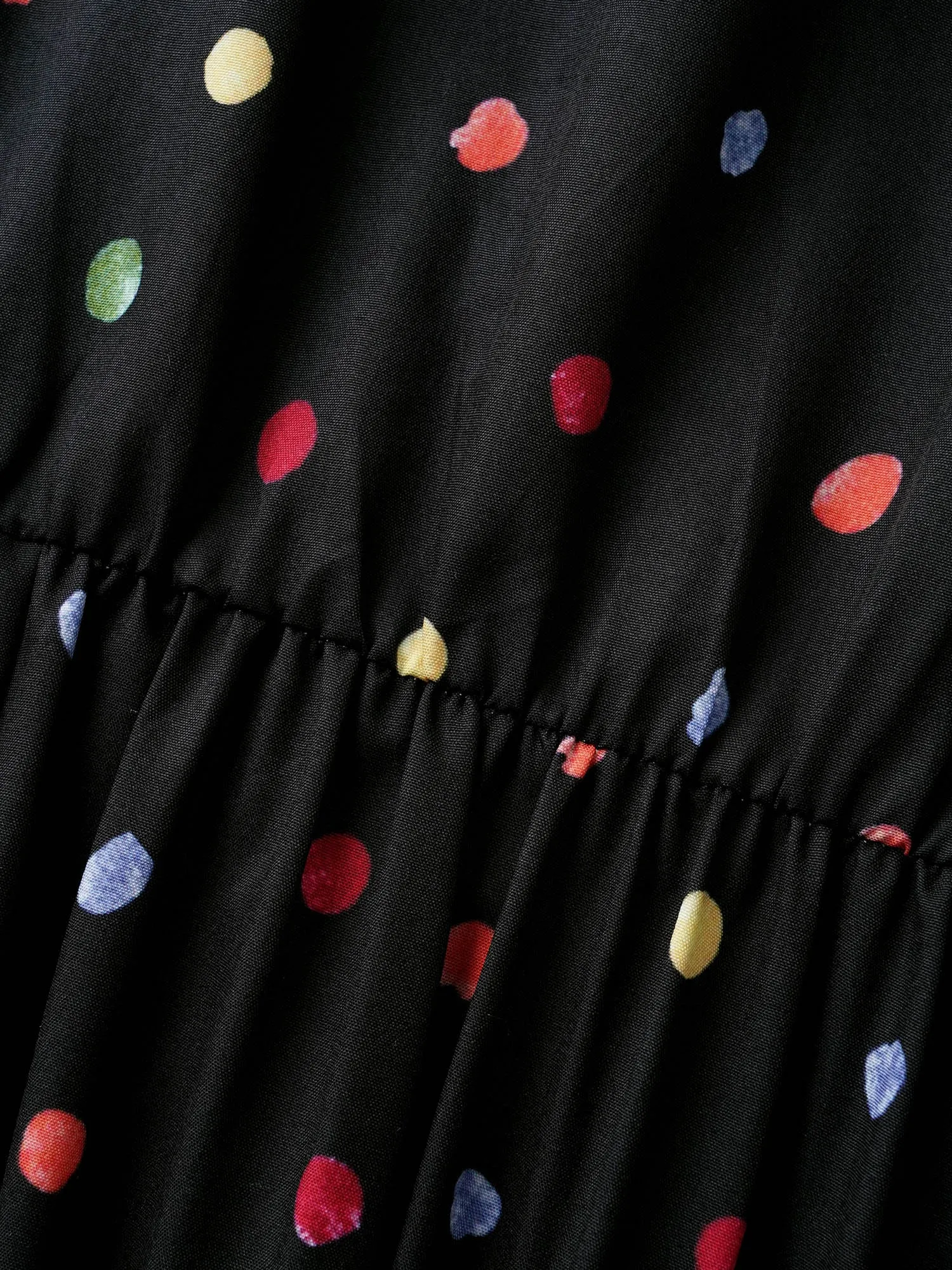 Colored Polka Dot Overlap Collar Midi Dress sold by Bloomchic product image thumbnail 5