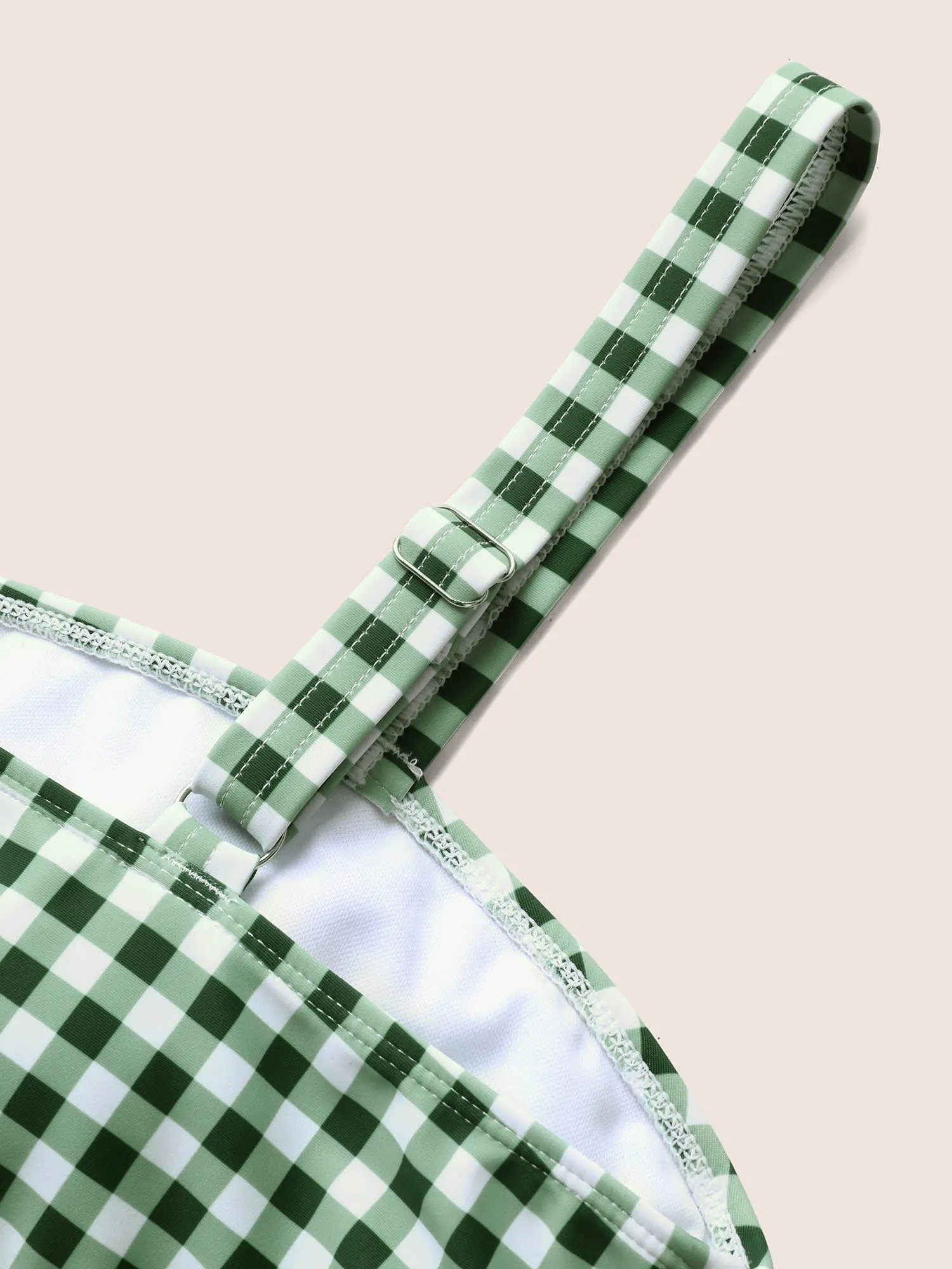 Gingham Twist Front Adjustable Straps Swim Top sold by Bloomchic product image thumbnail 5